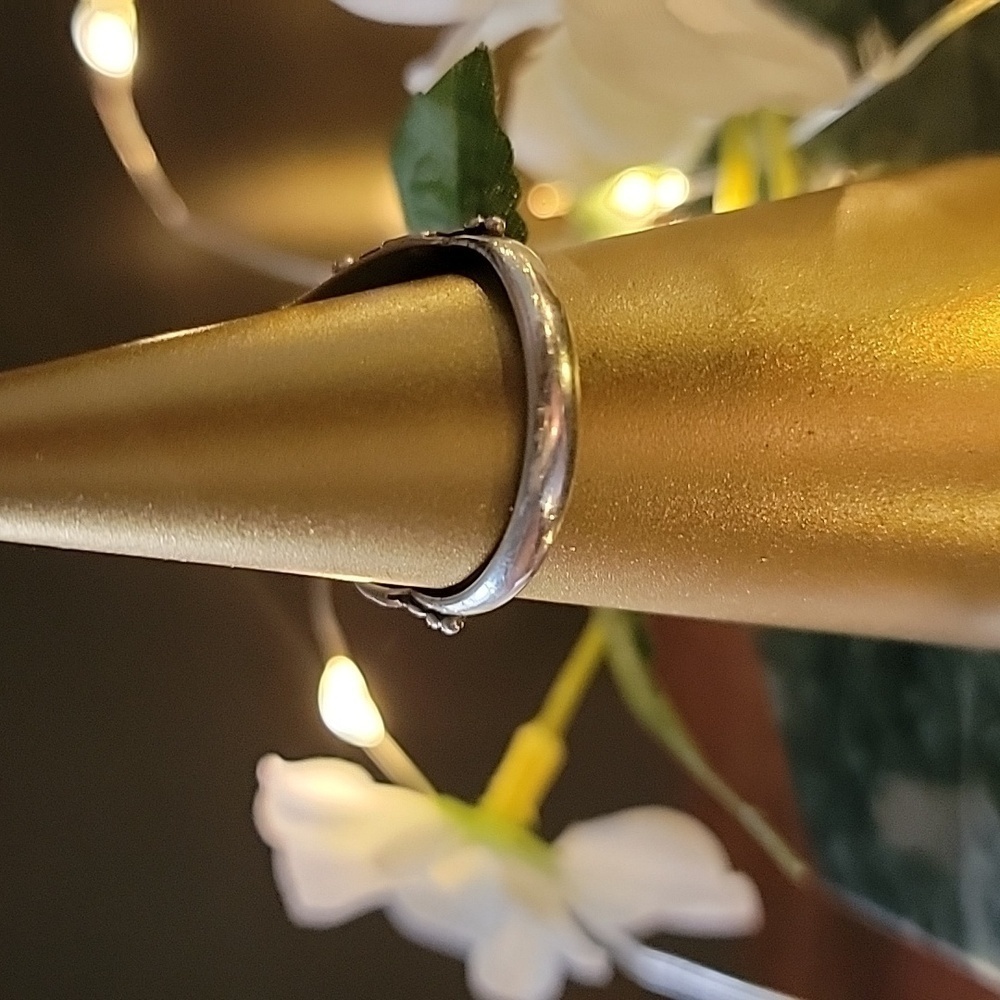 Raw Rough Peridot Solid Sterling Silver Ring Size… - image 4